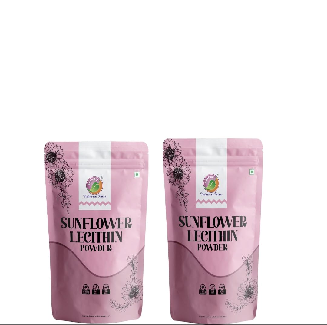 Saipro Sunflower Lecithin Powder, 400g (200 g *Pack of 2) Natural Food Additive,best emulifier, Soya Free