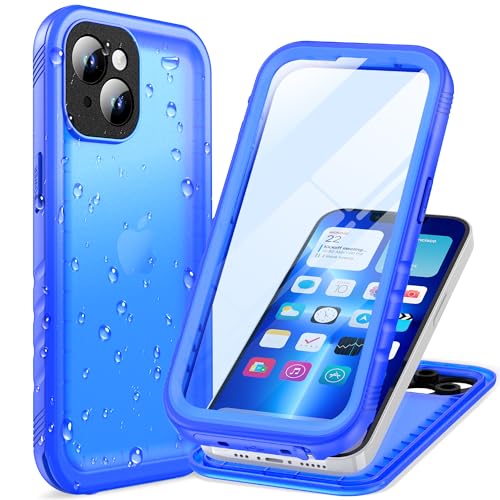 Cozycase TOP Military IP68 Waterproof Case for iPhone 13 Mini - Heavy Duty 360 Shockproof Full Body with Screen Camera Protector Double Water Dust Drop Proof Hard Rugged Tough Front Back Cover Blue