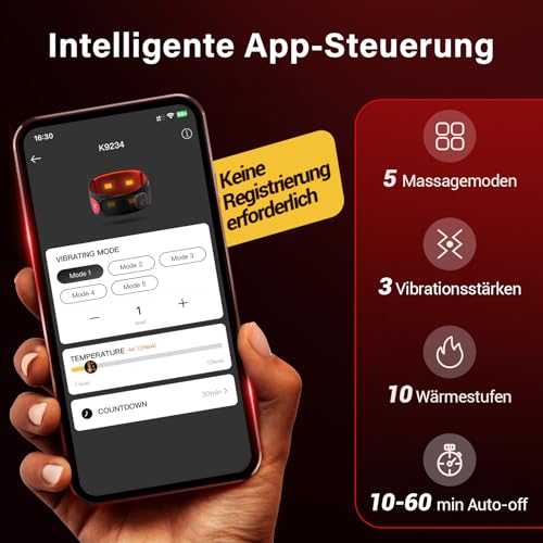 Comfytemp Infrarot Wärmegürtel Rücken Massagegerät mit 36Wh Akku,10 Wärmestufen 5 Vibrationmoden Kontrolle per Knopfdruck und App, 27X155cm Groß Kabellos Heizgürtel Abschaltautomatik Rückenwärmer XXL