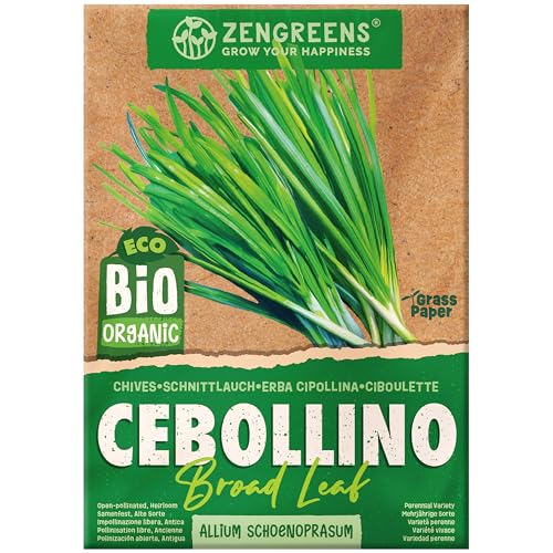 ZenGreens® - Semillas de cebollino ecológicas - Semillas de hierbas para cultivar fácilmente en el jardín, balcón o cocina - ideal para principiantes