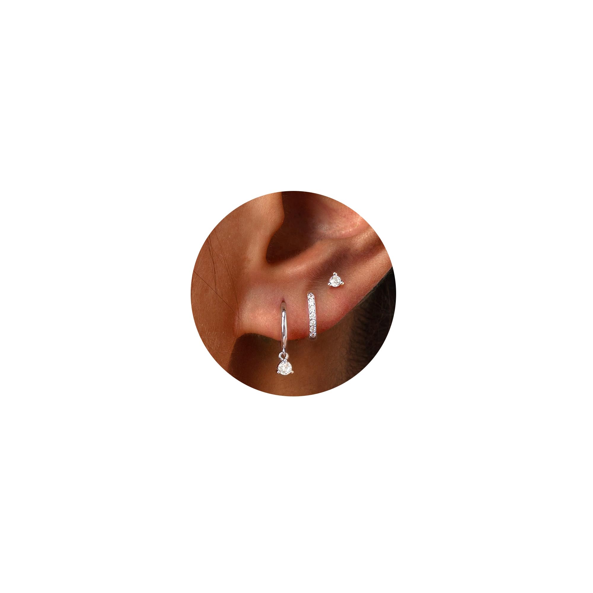 Freekiss 3 Pairs Gold Hoop Earrings Set: Dainty Stud Earrings Trendy Small 14K Gold Plated Hypoallergenic Dangle Cartilage Huggie Hoop Earrings for Women Gold Jewelry for Women Gifts