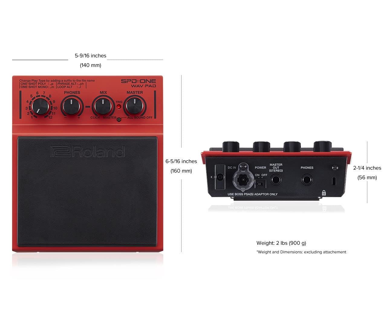 Amazon.com: ROLAND SPD: ONE WAV PAD Percussion, Black (spd-1w 
