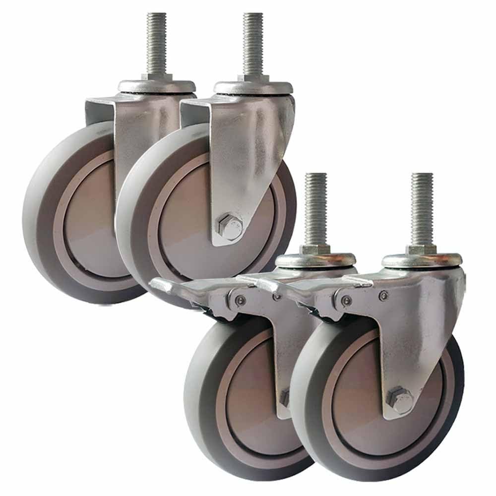 125mm Roues Pivotantes de Robuste, M20 Industriel Roulettes avec Frein, 4 Pack Roulettes de Rechange Silencieux pour Meubles/Appareils/quipements (Size : M20x30mm)