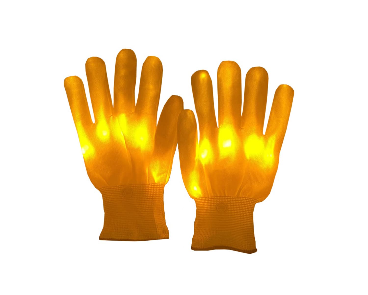 TangDao Halloween LED Glowing Gloves Horror Skull Hand Bone Claw Glittering Gloves (yellow, child)