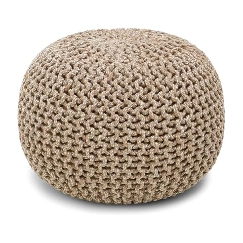 REDEARTH Hand Knitted Pouf Ottoman Cover