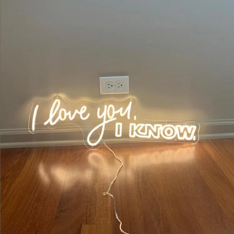 Miniatura 5 de Custom I Love You I Know Logo Neon Sign, LED Neon Light Flex Transparent Acrylic Wedding Gift Sign Led Light Letter Board Party LED Sign Wedding