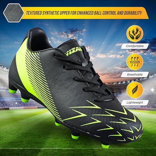 Vizari Ranger Youth Firm Ground Soccer Cleats – FG Outdoor Football Shoes | Ideal for Toddlers & Little/Big Kids | Snug Fit with Long-Lasting Comfort3