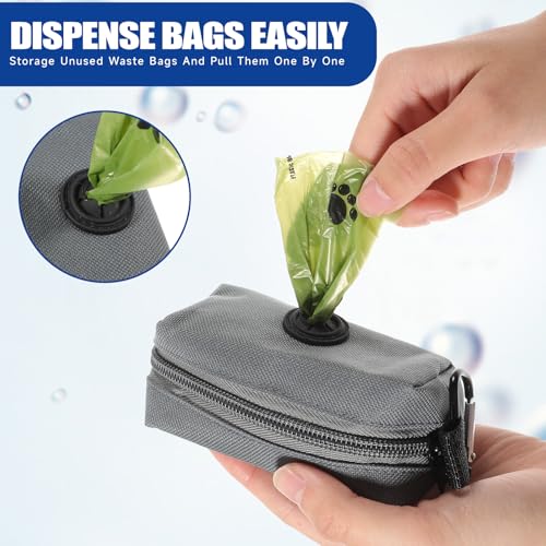 Image of 3pcs Dog Poop Bag Holder, Soft Portable Dog Poop Bag Dispenser, Dogs Waste Bags Holders for Leash for Walking /Running, Fits All Leash(Blue, Gray, Black)