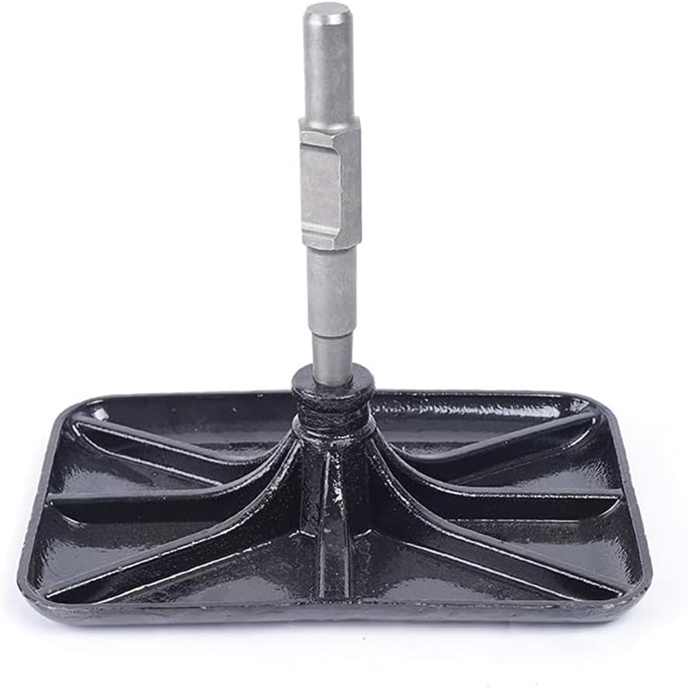 Martillo Neumático Placa Compactadora, Pisón De Acero Apisonador De Vástago Y Placa Tableta para Ronquidos para 65, 95, Y 125 Eléctrico Y De Gasolina Black,1
