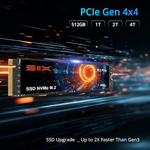 Image of SIX NVME X7400 M.2 SSD PCIe 4.0-512GB m.2 2280 ssd, Read UP to 5000MB /s for Gaming PS5 Memory Storage Expansion with Heatsink, Internal Solid State Hard Drive PCIe gen 4x4 Nvme for Laptop Desktop pc