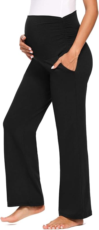 Amazon.com: Ecavus Pantalones de maternidad para mujer, elásticos, cómodos,  anchos, rectos, elásticos, para embarazo, con bolsillos : Ropa, Zapatos y  Joyería