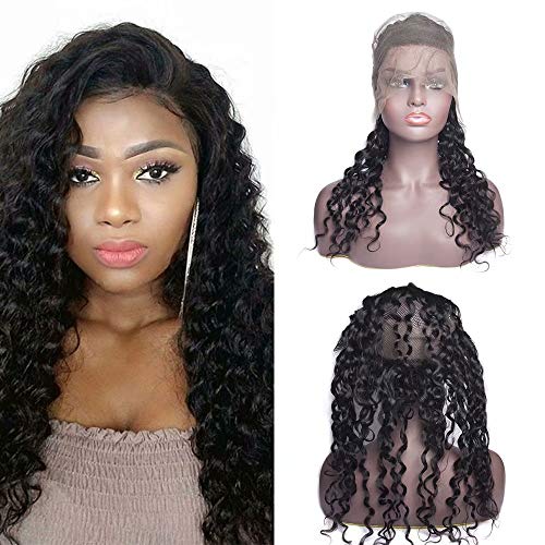 Maxine Hair Brazilian Water Wave 360 Frontal Brazilian Lace Closure With Baby Hair Pre Plucked Bleached Knot Swiss Lace Wet And Wavy Sew In Unprocessed Real Human Hair 12 Inch