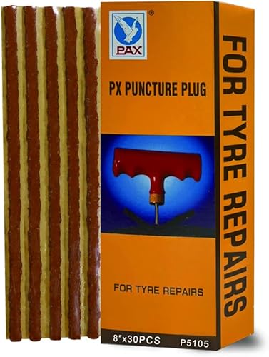 Miniatura 4 de PAX Kit de 30 tapones de reparación de neumáticos marrones de 8 pulgadas, tira de sellado sin cámara para reparación de pinchazos, cuerda de sellado