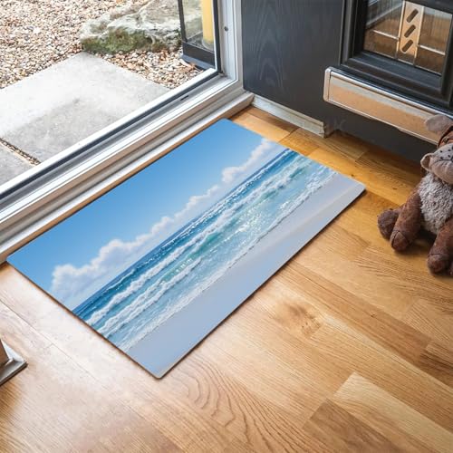 Scène de plage tranquille tapis d'entrée esthétique 45x75 cm