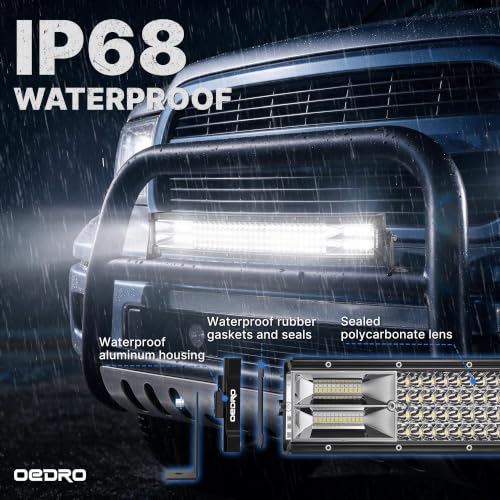Image of OEDRO 22 Inch LED Light Bar Curved (w /Mounting Bracket) Quad-Row 389W | LED Light Spot Work Light with Wiring Harness for Off Road Lights Truck Light Boat Lighting Fit for Jeep Pickup SUV ATV UTV