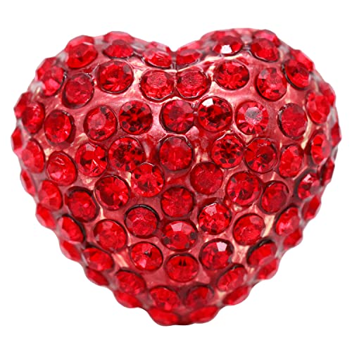 Lavencious Heart Shaped Rhinestones Stretch Rings For Women Size For 7-9 thumb #2