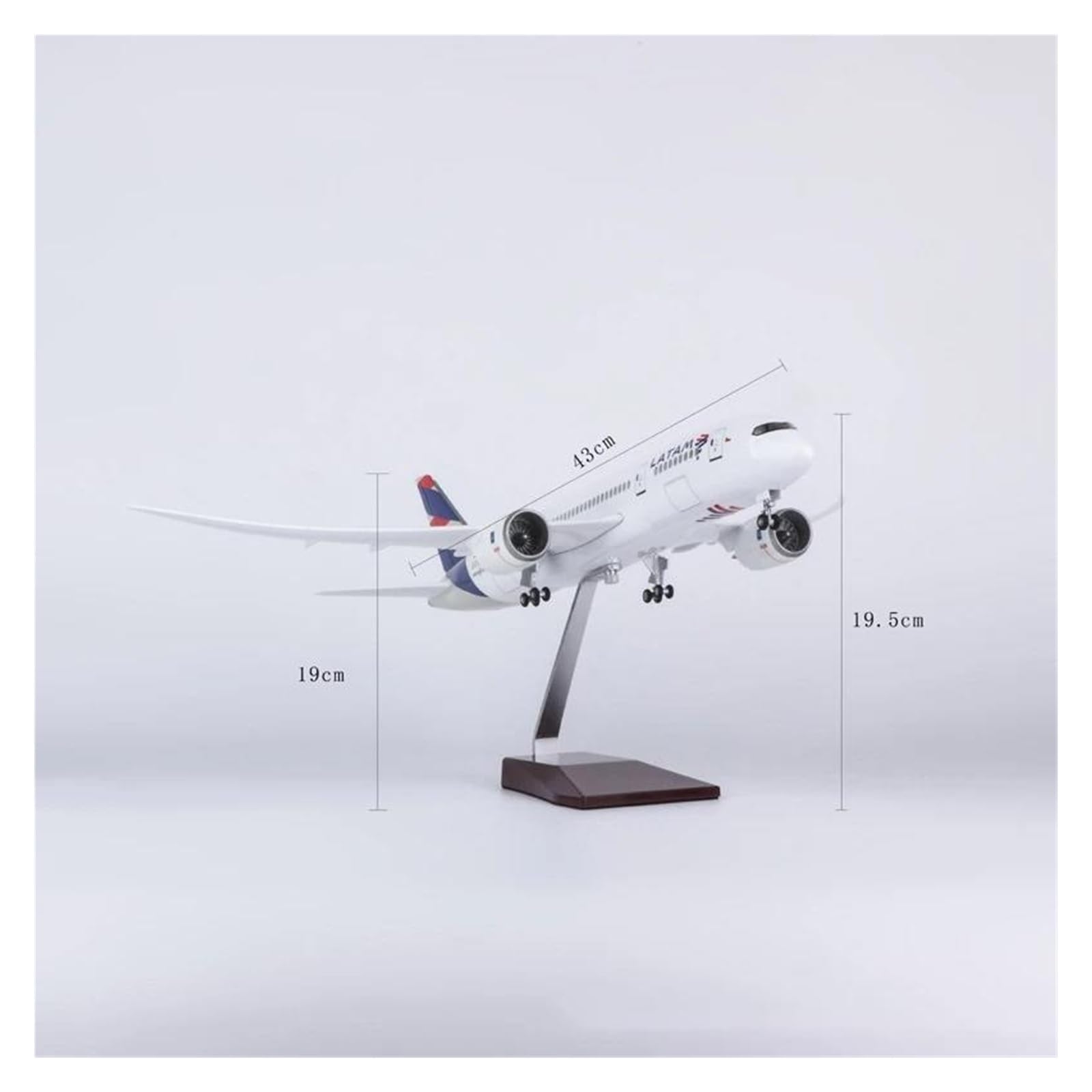 Giocattoli per aeroplani pressofusi 47 cm per modello B787 Dreamliner Aereo 787 Collezione di aeroplani pressofusi Display statico Modello di aereo Display da tavolo per raccolta ed esposizione (senza