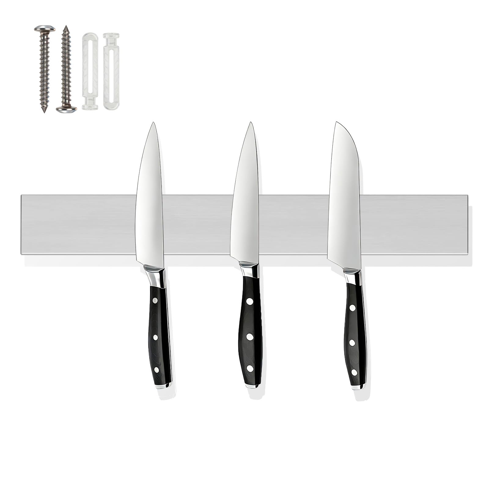30cm Barra Magnética para Cuchillos Acero Inoxidable, Soporte Iman Cuchillos Cocina, Portacuchillas Magnético, Soporte Magnético Cuchillos con Autoadhesivo, Iman Cuchillos Pared para Espátulas Tijeras - 1