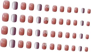 minkissy 2 Caixas De Adesivos De Unhas Artesanais Pressione Em Unhas De Arco Unhas Postiças Femininas Arco De Unhas Falsas Ponta De Unhas Falsas Unhas Curtas Prensa De Unhas Em