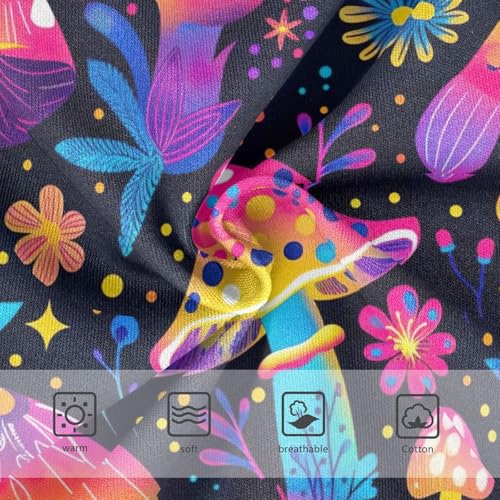 Cute Mushrooms Flower Neon Girls Briefs, Toddler Panties, Girls' Cotton Brief Underwear, 2–8 Years3