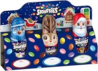 NESTLÉ SMARTIES Mini-Schoko-Weihnachtsmänner aus Milchschokolade, Hohlfigur gefüllt mit SMARTIES Mini Schokolinsen, 1er Pack (3x18.7g)