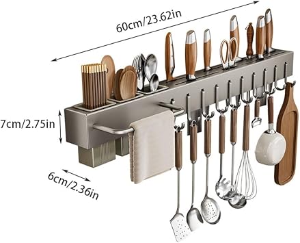SONGCHAO Pantry Cabinet Kitchen Storage Rack Kitchen Supplies Storage Rack Multi-Functional Punch-Free Kitchen Utensil Rack Wall-Mounted Storage Rack Kitchen Organizers and Storage