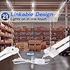 hykolity 2 Pack 4FT Linkable LED Shop Light for Garage, 4400lm, 4FT 42W, 5000K Daylight LED Workbench Light Fixture with Plug, Hanging or Surface Mount, White - ETL #3