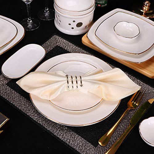 Metal Silver Napkin Ring Set of 6, Spiral Serviette Holder Gold Silver Buckles Round for Christmas Dinner Wedding Birthday Party Family Gathering Table Decoration