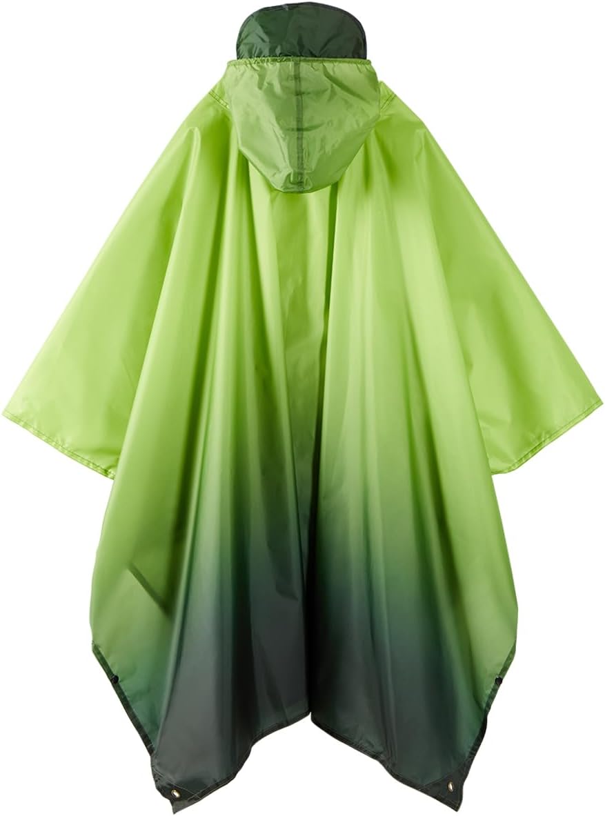 Hooded Rain Poncho for Adult, Waterproof Lightweight Raincoat for Hiking Camping - Image 5
