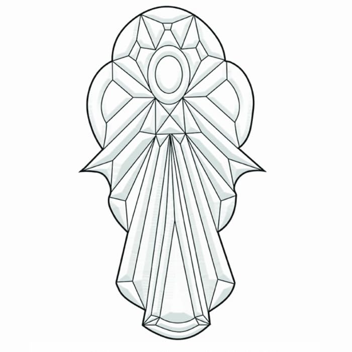 5" X 9-1/4" Exquisite Clear Glass Angel Bevel Cluster EC207