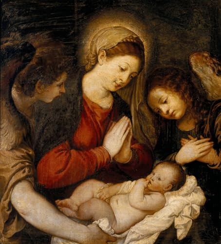 Tableaux Graffiti Art Mural Adoration de Tiziano Vecelli Impression Moderne 60x90cm