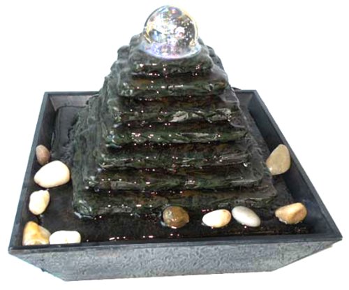 Agorà Import Fuente Zen para Interiores con iluminación a led Pirámide