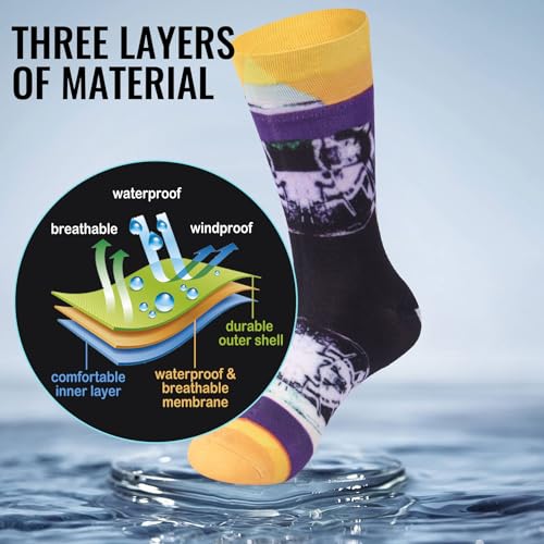 Image of RANDY SUN Waterproof Socks, Unisex Hiking Wading Trail Running Kayaking Crew Socks