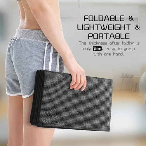 Avoalre Travel Yoga Mat Non Slip Foldable Portable Gym Mat Fitness Training Pilates Exercise Mat Workout for Women Men - Image 3
