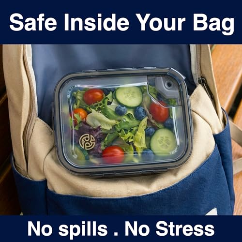 Image of Plastic Meal Prep Containers with Lids - 2 Pack Airtight Vented