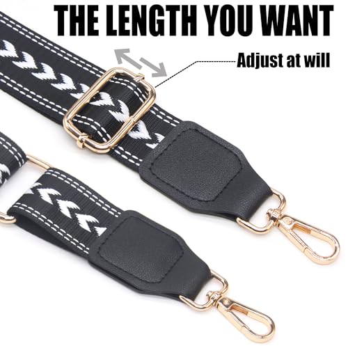 Image of Purse Shoulder Strap Replacement Adjustable Belt Crossbody Canvas Guitar Strap for Bag Handbags Wide 1.5 inch