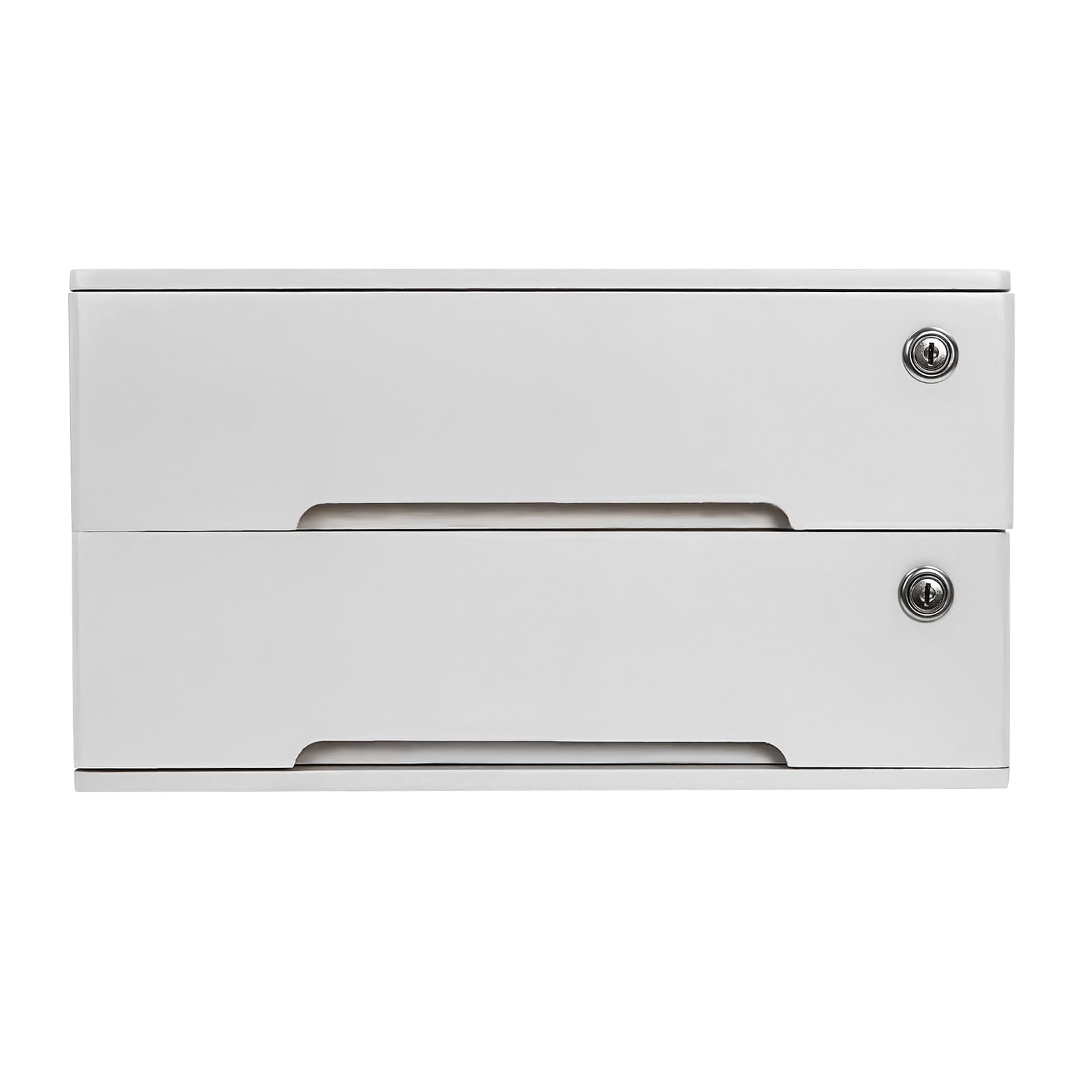 YUYANSHOP Wooden Desktop Storage Box, with 2 Lockable Drawers, Keepsake Box, Office Supplies A4/Receipt File Organizer, Flat File Cabinet to store