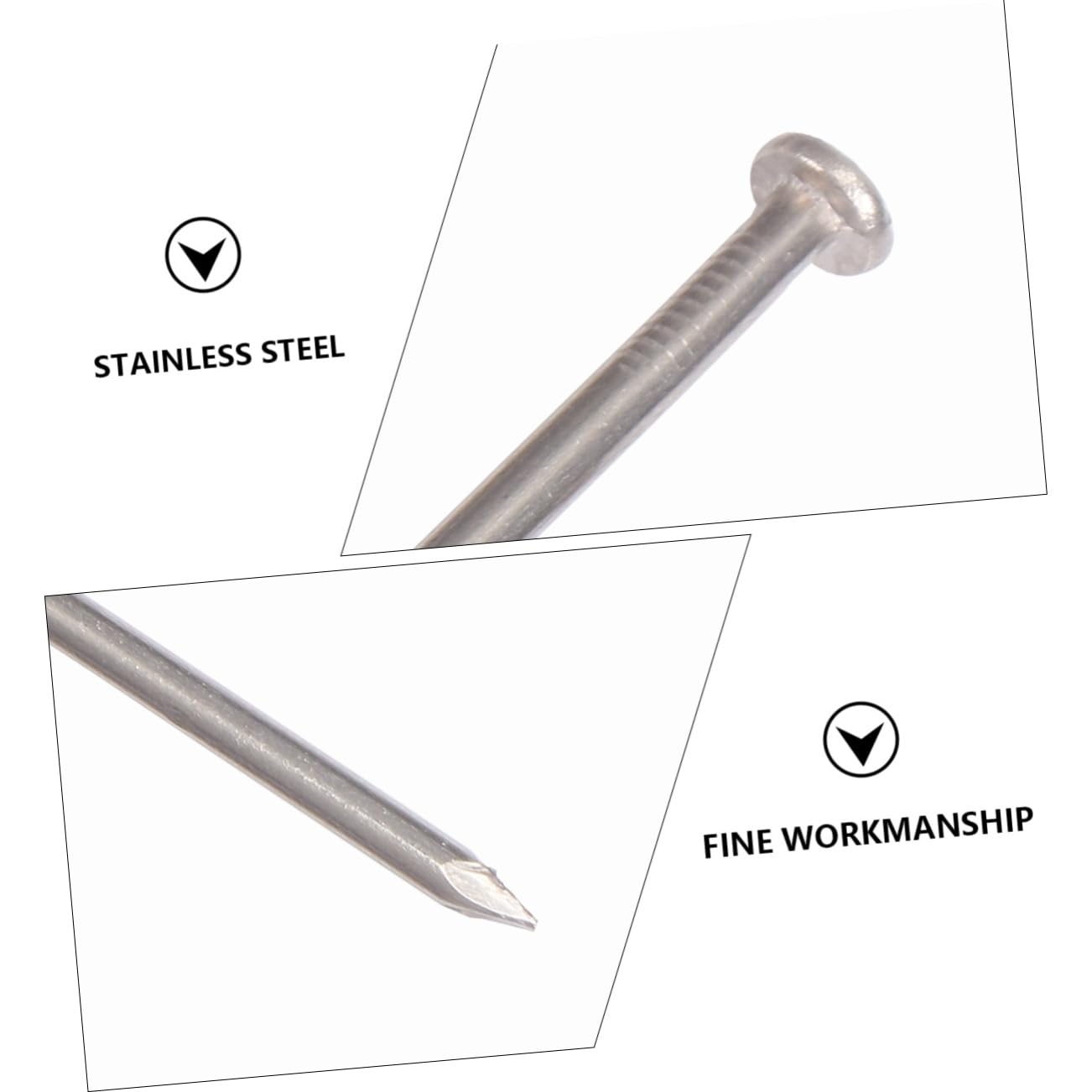 460pcs Stainless Steel Round Nails for Woodworking DIY Home Projects Silver Corrosion-Resistant Fasteners for Crafts and Repairs