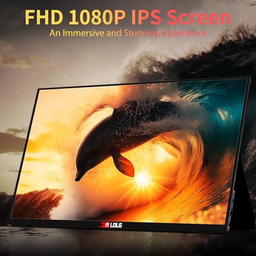 Image of 15.6''Portable Monitor for latop ,2K FHD 60HZ Laptop Monitor Screen,USB-C and HDMI Inputs, Ultra-Slim IPS Panel with HDR and Premium Smart Cover & Speakers for Laptop,PC,Phone,PS4 /5,Switch,Mac,Xbox