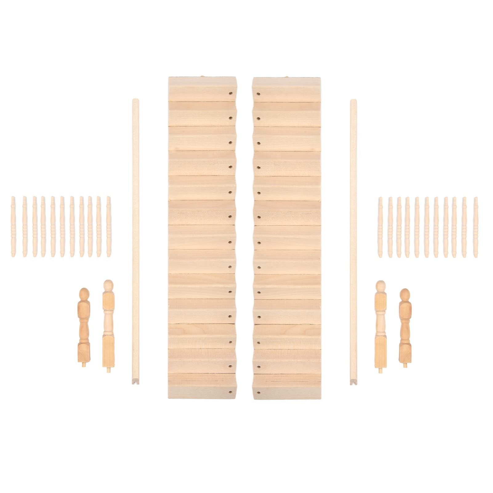 VIFERR House Stairs 1/12 DIY Wooden Staircase house Furniture for House Crafts(left handrail)