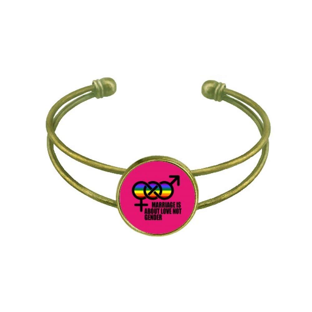 A K Homes -offbbMarriage is About Love Not Gender Bracelet Bangle Retro Open Cuff Jewelry