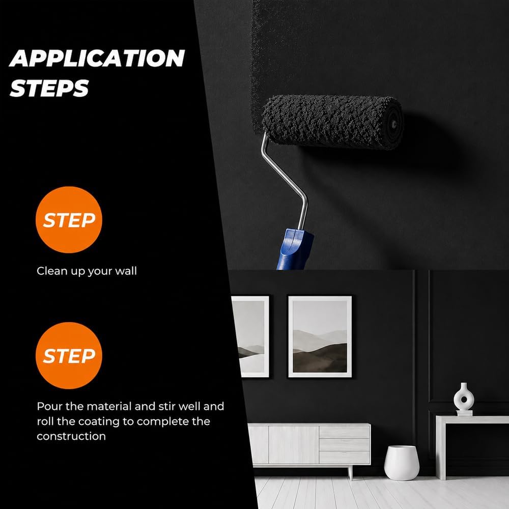 Wall Paint, Black Exterior and Interior Wall Paint, 1 Gallon, Durable Weather-Proof House Paint for Home Renovation and Indoor Decor, Easy to Apply