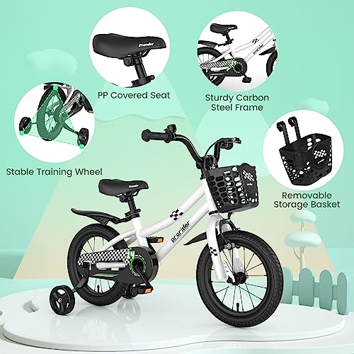 Image of BABY JOY Kids Bike, 12 14 16 18 Inch Boys Girls Bike for 3-8 Years w /Training Wheels, 20 Inch Children Bicycle for 8+ Teens w /Kickstand, Handbrake, Coaster Brake & Removable Basket, Sporty Bicycle
