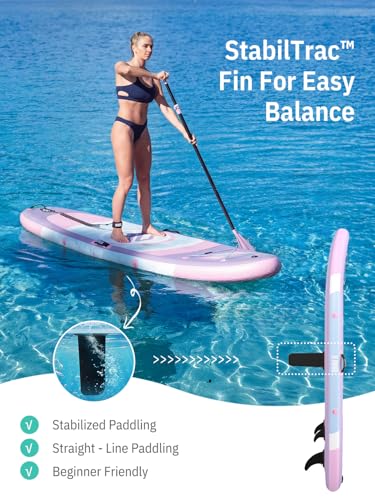 Image of Niphean（Ultra-Light） Inflatable Paddle Board with StabilTrac Fin and Durable SUP Accessories, 10' Stand Up Paddle Boards for Adults & Youth, Versatile Yoga Paddle Board, Gift Ideas