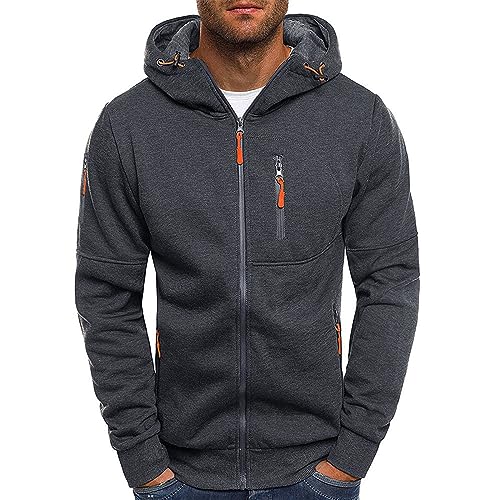 Generisch Sweatjacke Herren, Sweatjacke Herren Zip Up Hoodie Langarm Fleece Kapuzenjacke Oversized Sweatshirt Sportjacke Outdoorjacke Jogging Jacke für Männer, L Generisch Sweatjacke Herren, Sweatjacke Herren Zip Up Hoodie Langarm Fleece Kapuzenjacke Oversized Sweatshirt Sportjacke Outdoorjacke Jogging Jacke für Männer, L