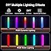 LED Light Bar, Music Sync RGB Light Bar, USB Ambient Lamp, Color Changing Gaming TV Backlight with Remote Control, 15 Dynamic Modes for Room (App Control)