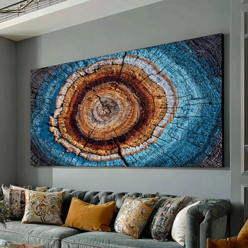 Peinture sur toile naturelle à texture de bois pour intérieur chic