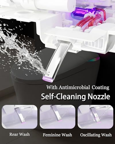 Image of TOTTE E6E Smart Toilet with Auto Open Close, Foam Dispenser, Elongated Heated Seat,Instant Warm Water&Dryer, Bidet Toilet with Tank Built in, Temp Display, Deodorization