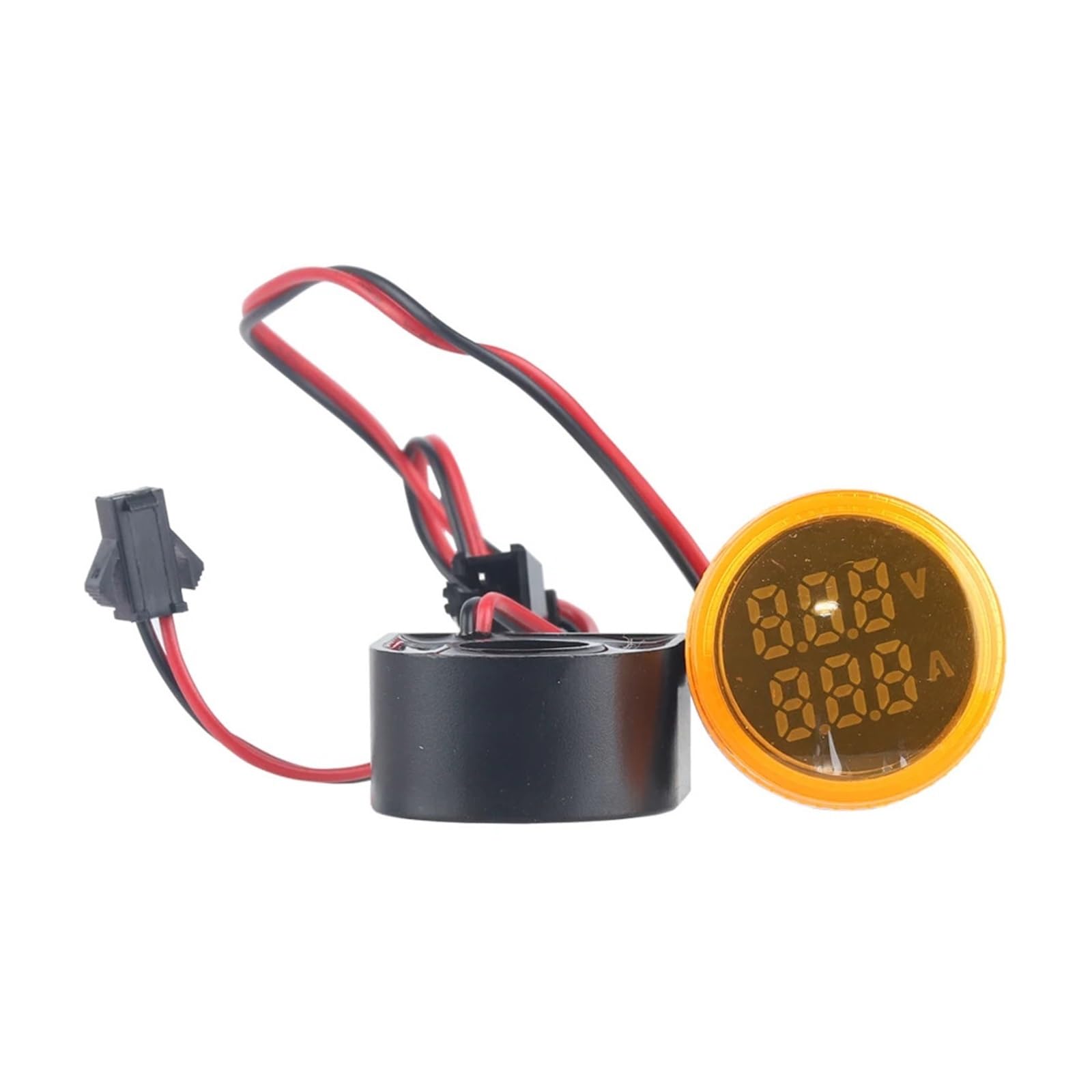 VXAXPOHZA 1pc 22mm 0-100A Volt Voltage Tester Meter Round Digital Voltmeter Ammeter Dual LED Yellow AC50-500V