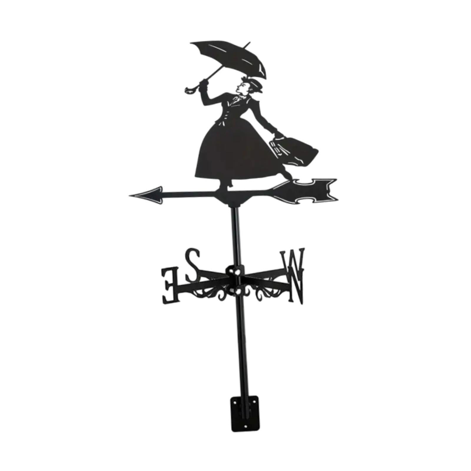 TAXXII Weather Vane Lady Holding Umbrella Figurine Wind for Patio Backyard Heavy Duty
